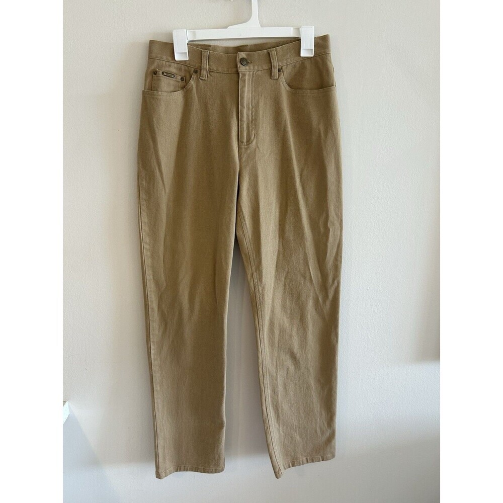 LRL Ralph Lauren Jeans Co Tan Biege Straight Leg Denim Pants, Womens Size 10